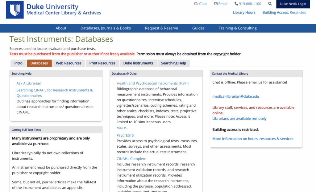 Instrument Databases – Thailand Nursing Research & Educational ...